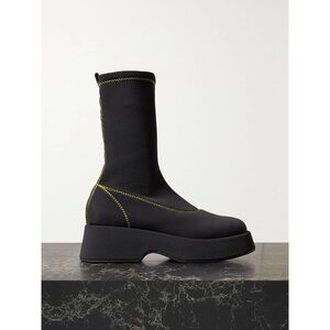 Ganni Retro Flatform Sockboots Black